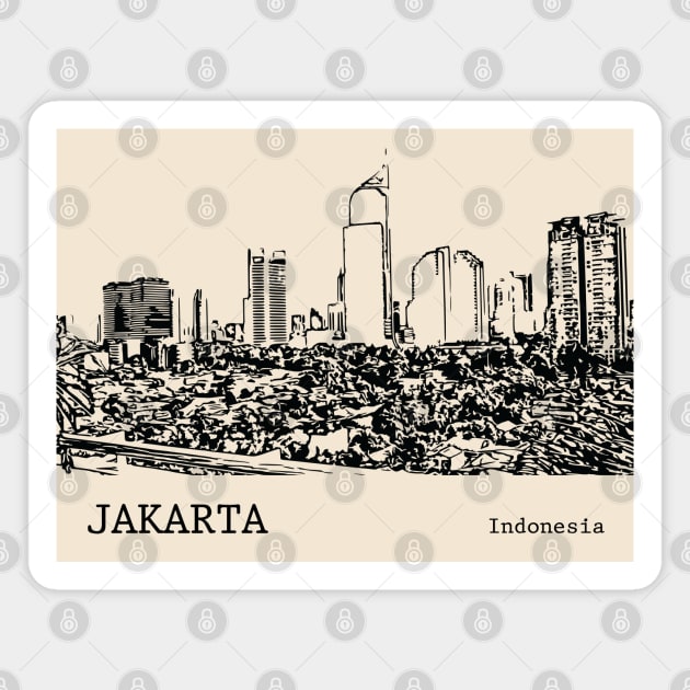 Jakarta Indonesia Magnet by Lakeric